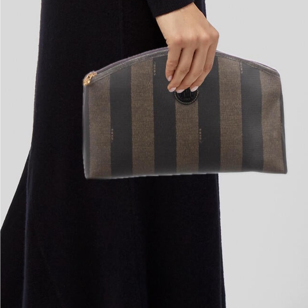 Fendi canvas pouch cosmetic bag clutch